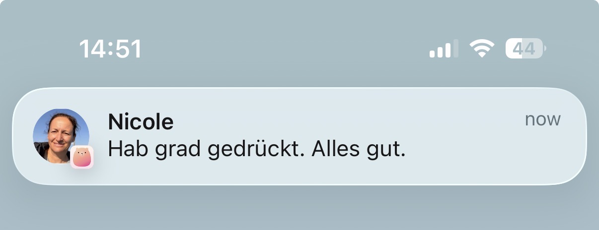 Benachrichtigung auf dem Sperrbildschirm mit Profilfoto
